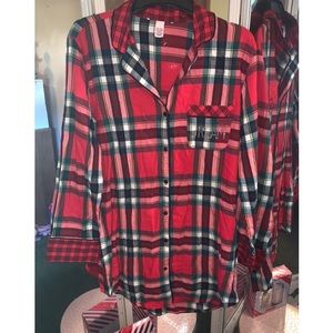NEW Bling VS Plaid Long Night Shirt